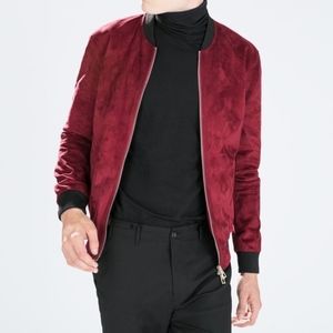 ZARA mens suede bomber jacket